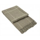 Brighton Collection - 100% Wool Throw Rug - Beige Striped